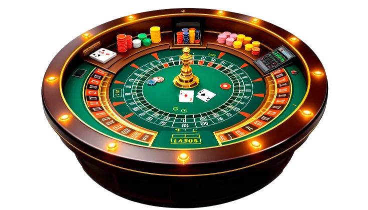 Roulette wheel with colorful chips – the heart of the casino